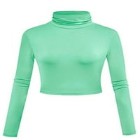 Avamo Žene Slim Fit Basic Tunic Bluza Visoko vrat Ležerne prilike za pulover Dnevno odjeljenje Tors