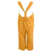 Capreze Women Jumpsuits bez rukava s rukavama duge hlače Ležerne pantalone široka noga harem pant žuta