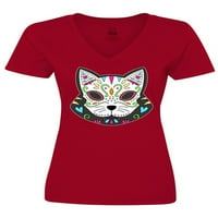 Inktastic Cinco de Mayo mačka šećera ženska majica s V-izrezom