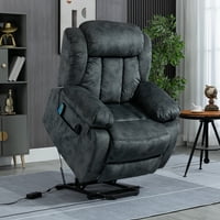 UHomepro Recliner stolica, električna grijana električna dizalica zapitač za odrasle, Recliner kauč za starije osobe HB kapacitet sa vibracijskim režimima, grijaćim jastucima, sivo plavo
