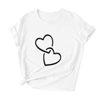 Bluze za žensko čišćenje zabavnog uzoraka u obliku srca u obliku kratkih rukava s kratkim rukavima TOP