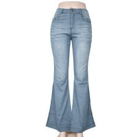 Wendunide Teretne hlače Žene viseće struk široke noge traperice Stretch Slim Hlače Dužine Jeans Hlače