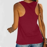 Dnevne košulje za žene za žensku bez rukava od prsluka Trendi grafički cvjetni majica Ležerni labavi pulover