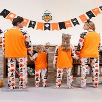 Springcmy Halloween Podudaranje porodice pidžame setovi puckin bat Print dugih rukava Top hlača PJs