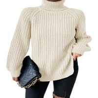 Cindysus ženski džemper dugi rukavi džemper vrhovi visoki vrat pleteni džemperi labavi bazični pulover