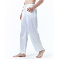 Yubatuo Muške hlače Ležerne pantalone Labave svilene satenske muške joge hlače Sportske fitness hlače