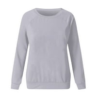 Exclusive Online ponuda Himaway Casual s kapuljačom ženska bluza Ležerne prilike dugih rukava sa pune boje okrugli vrat Patchwork majica Top Grey XXL