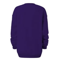 Duksevi za žene Loase Fit Crew Crt dugih rukava Modni pulover vrhovi Boja blok košulje Loose Fit Hops Hop Jesen Y2K odjeća modna ulična odjeća