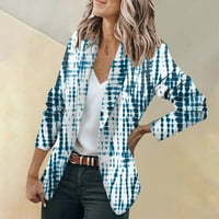 Ženska stabilna odjeća Ženska jakna s dugim rukavima Cardigan ovratnik s jednim gumbom Poslovanje i slobodno vrijeme Top nebo plave 3xl