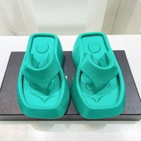 Daeful Womens Thong sandale klizanje klizanja na flip flops ljetno Split Comfort platforme casual cipele zelene 6.5