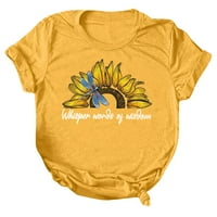 Ženski bluze Žene Ležerne prilike tiskanje kratkih rukava labava majica bluza vrhovi žuti s
