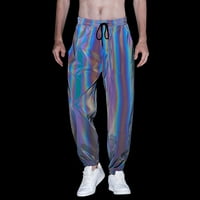 Muške casual pantalone modne labave fluorescentne gamaše za noći za mlade noći za noćne hlače sive veličine