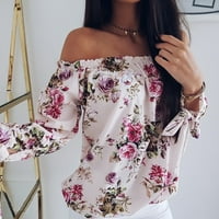 Ženska bluza izvan-ramena Elegantna cvjetna košulja s dugim rukavima Odjeća za dugih rukava