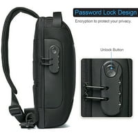 Jahyshow Muški ruksak vodootporni anti-kratki košnica protiv prsa na ramenu USB port