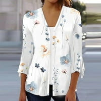 Cardian za žene Ljeto trendy rukave cvjetne košulje od tiskanih košulja Dressy casual plus veličina bluza jakna