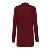 Cardigan za žene modni čvrsti labav bluza s dugim rukavima casual otvorena prednja mekana draped ruffles