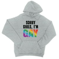 Žao nam je djevojke gej duge sive unise hoodie valentines poklon