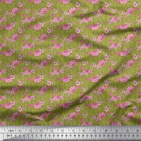 SIMOI pamučna kambrička tkaninska traka, lišće i božurno cvjetno ispisno tkanina od dvorišta široko