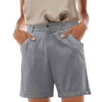 NSENDM kratke hlače za žene sa džepovima labave moći ženske kratke hlače Ljetne elastične strugove casual