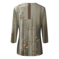 TUPHREGYOW ženska retro tunika Classic Clatwood Shirt Vanjske majice Novi stil Trendi gradijentni cvijet