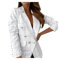 Kaputi za žensku odjeću ugodno casual dugih rukava modni labavi pad trendovi kaputi bijeli S-6XL