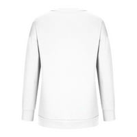 Zunfeo Fall majice za žene - pulover s dugim rukavima, labav fit božićni tisak smiješan casual crew