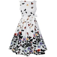 Ležerne haljine za žene Žene cvjetne vintage naglice bez rukava bez rukava Haljine Retro haljine XL