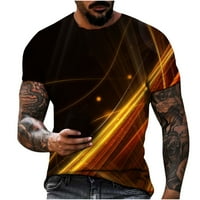 Asdoklhq Cleance, ljetni pad muški vrhovi ispod $ Men Casual Okrugli vrat 3D digitalni ispis Pulover fitness sportske kratke hlače rukave majica, žuti xxl