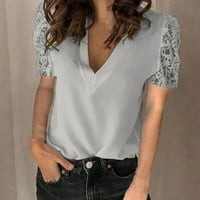 Clearsance Prodaja Jeftini vrhovi za žene Veličina Žene čipke Čvrsto spajanje kratkih rukava Slim bluza