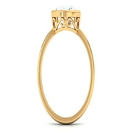 Ovalni oblik Moissanite Solitaire prsten u istočnom zapadnom stilu - 2. CT, 14k žuto zlato, SAD 11.00