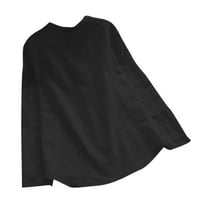 Gyouwnll T majice za žene Ženska košulja vrhova casual bluza Pamuk pamuk spuštajuću rupu s ruhom čvrstom