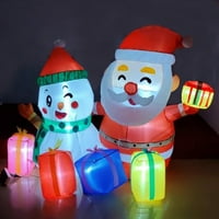 Airfun 4Ft osvijetljeni božićni na napuhavanje i snjegović sa LED svjetlom Xmas Holiday puhajte porodičnu zabavu ukras dvorišta na zalihama na otvorenom na otvorenom