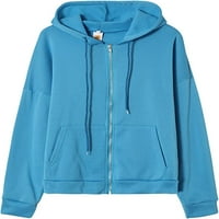 Dabuliu Zip up hoodie za žene predimenzionirane Y2K odjeće smeđe dukseve baggy vintage e-girl 90-ih