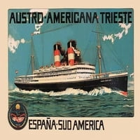 Prster broda za krstarenje za austro-Americana Trst Cruise Line. Brod je Kaiser Franz Josef I. Umjetnost