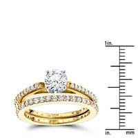 14k okrugli prirodni 1. CTW Diamond dizajnerski zaručnički prsten