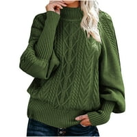 Ženska turtleneck puflover pulover pulover Ležerne prilike za preveliki pleteni džemper pletene vrhove