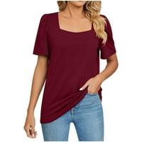 Košulje za žene Dressy Casual Casual Comxt Square Crt V izrez Loop Fit Solid Boja Torp bluza Modna plaža