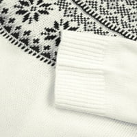 Forestyashe ženski božićni pahuljica dugački džemper s dugim rukavima topli džemper sa okruglim vratom