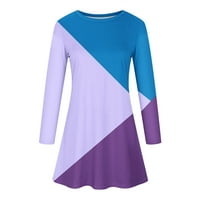 Clearfice Dugi rukavi za žene Za ženska Funny Color Contrast Plus Veličina Midi haljina Labavi FIT haljine