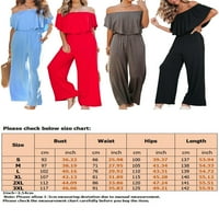 Capreze Dame Playsuit One Jumpsuits Off rame Romper Baggy Palazzo Pant Wide noge Long Hlače Red XL