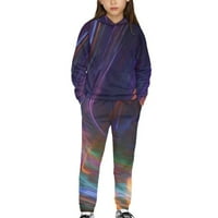 Biventing Store Kids Starry Sky Pulover duksevi i duksevi sa odjećom Set Outfit Jogging TrackSit dukserište