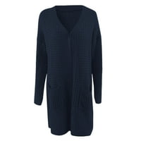 Kordiganski džemperi za žene za žene rukav otvoreni pleteni pleteni džemper Cardigani kaput kaput sa
