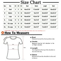 Fengqque Plus size za ženska dužina lakta labav fit bluza vrhovi unzise majica Štampano uzorak Soild