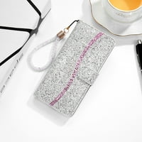 Djevojčarska futrola za poklopac branika iPhone XR, Bling Glitter Card CretTret Novčanik, magnetska