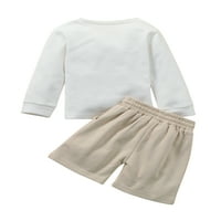 Canrulo Toddler Djevojke Djevojke Dopis odjeće Ispis Duks pulover + kratke hlače Jesen Ležerne opreme