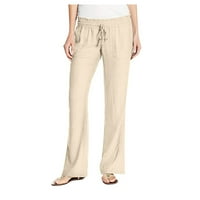 Yubatuo hlače za žene visoke struke Široke pantalone za širenje mekanih prozračnih veznog pamuka i konoplje ženske hlače