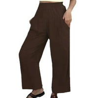 Corashan ženska modna čvrsta boja labave ugradbene pantalone sa širokim nogama pantalone