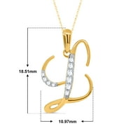 Ogrlica za simuliranje privjesaca - okrugli rez simulirani dijamant u 18K žutom zlatu preko srebrne