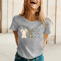 Ženski proljetni ljetni zec tiskani kratki rukav o vrat majica TOP ženske majice pamučne majice za žene