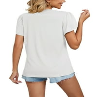 Majica GRIANOOK dame majica s kratkim rukavima, pune boje Ljetni vrhovi žene labave bluze tunike Moda